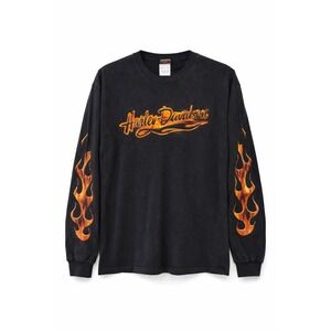 Harley-Davidson Fort Worth Texas Flame Sleeve Long Sleeve Biker Tee XL Y2K